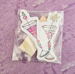Girls Night Scrapbooking LOT of 6 Wine Party Crown Lipstick Flirt Embellishments