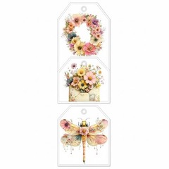 16 Pcs Spring Scene’s Tags Junk Journals Scrapbook USA