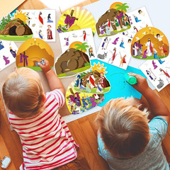 24Pcs Easter Religious Stickers for Kids Christian Sunday School Crafts