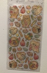 Kawaii Japan Kitten Cats Glitter Puffy Sticker Sheet Vintage Htf