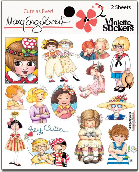 Mary Engelbreit Stickers 2 Sheets Mary’s Cutie Pies Whimsical Girls