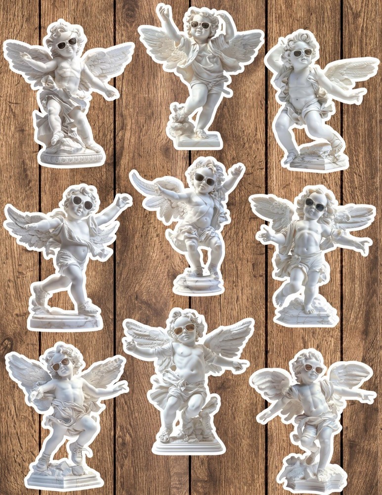Cool Stone Cherub Die Cut Vinyl Stickers Scrapbooking Laptop Waterbottle