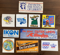 Misc Sticker Lot, Most Vtg 1980s ~ Disney, Ski, USA Olympics, Space Center