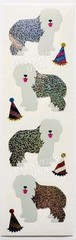 SHEEPDOG AND HATS STICKER SHEET STRIP PRISMATIC GLITTER SPARKLE MRS. GROSSMAN’S