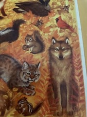 Vintage Stickers,Hallmark, Fall Forest Wild Animals, Scene Sheet, 1 Sheet