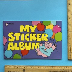 Vintage 80s TREND Sticker Book Saver Album 1983 I Love Stickers Pig & Balloons