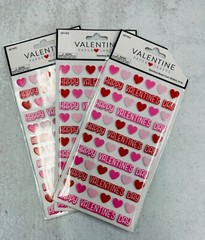 3 pks Pink & Red Foam Hearts Valentine’s Day Stickers Planner Papercraft Crafts