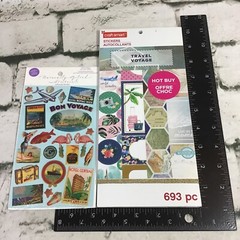Scrapbooking Stickers Autocollants Travel Bon Voyage Vacation Lot Book & Package