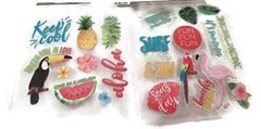 2 Sheets Clear Tropical Life Stickers – 42 Pieces