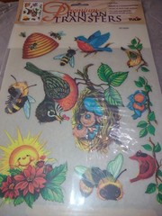 Vintage NEW Tulip Premium Rub-On Transfers Birds & Bees Multicolor