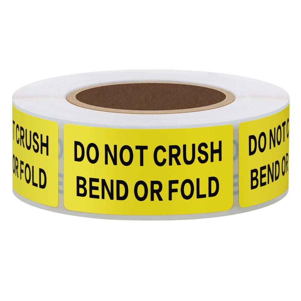 1×2 inch DO NOT Crush Bend OR FOLD Warning Shipping Stickers Self Adhesive La