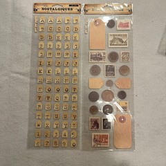LOT OF 9-Rebecca Sower Nostalgiques Vintage Sticko Stickers Embellishments RARE