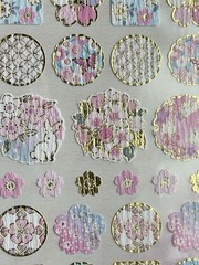 🌸Japanese Traditional Sticker Set Gold Foil Sakura Made in Japan 4 Sheets
