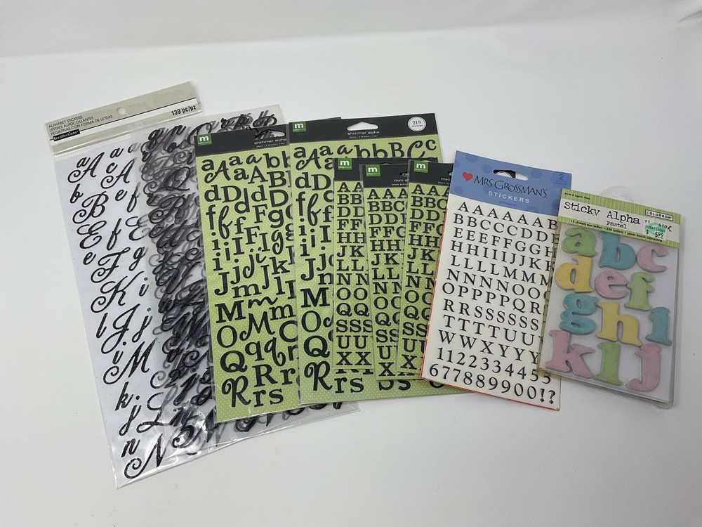 Bundle of 9: Alphabet Stickers As Shown ~ Scrapbook ~ Ephemera