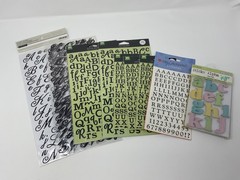 Bundle of 9: Alphabet Stickers As Shown ~ Scrapbook ~ Ephemera