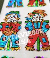 HAMBLY STUDIOS STICKERS PRISMATIC / GLITTER COLORFUL SCARCROWS FARM VINTAGE RARE