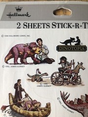 Vintage Hallmark Stickers Dinotopia 1992 James Gurney – Dinosaur Reptiles NIP