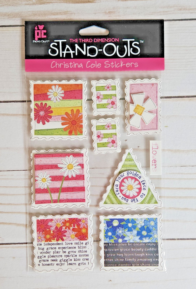 Provo Craft Stand-Outs CHRISTINA COLE FLORAL STAMPS 3D Scrapbooking Stickers