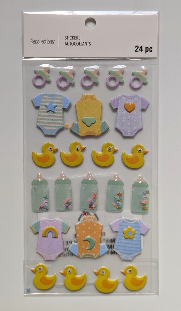 Baby Icons Bottles Onsies Pacifiers Ducks Scrapbooking Stickers Recollections