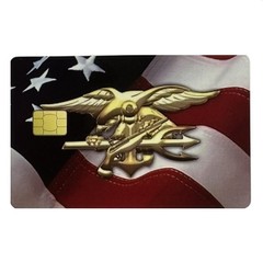 USN NAVY TRIDENT US FLAG CREDIT DEBIT CARD CUSTOM HIGH GLOSS SKIN STICKER CHIP