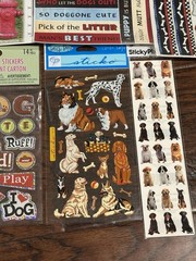 Vintage Dog Puppy Animal Pet Stickers Border, Lot Of 8