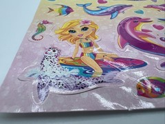 Vintage Lisa Frank Sticker Sheet NEW Unused S1251 Vibrant Retro Dolphin Surfer