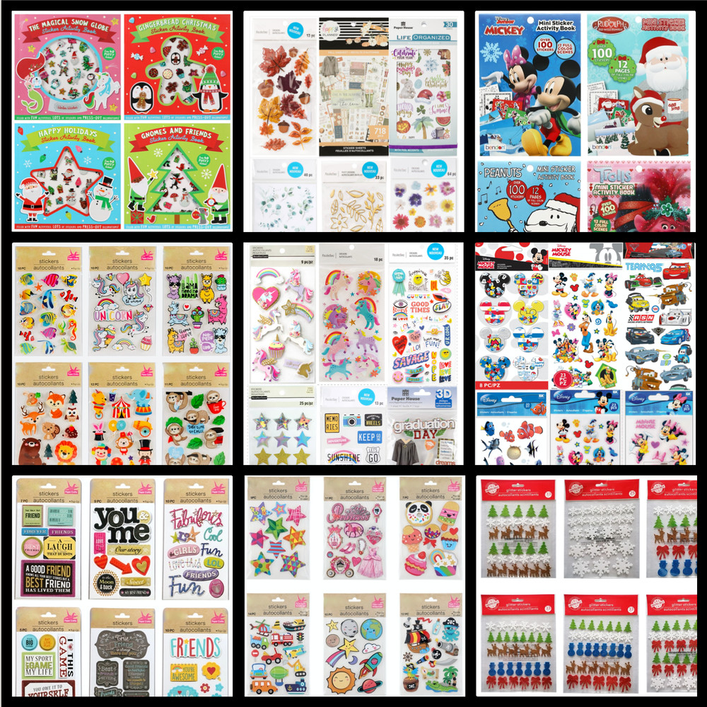 GIGANTIC Sticker Lot GIRLY STUFF All Themes & JoJo HALLMARK Kid Girls Boys 5099+