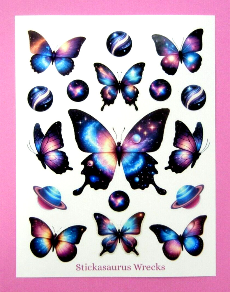 Galaxy Butterflies Sticker Sheet