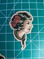 3 Retro Sailor Tattoo 2″ Stickers Navigation Ship Women Anchor Motorcycle Biker