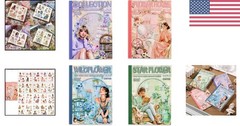 480 Feminine Washi Stickers: 4 Books of Transparent Pre-Cut Scrapbook Supplies