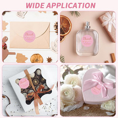 500 PCS Pink and Rose Gold Thank You Sticker,1.5 Inch Thank You for Supporting M