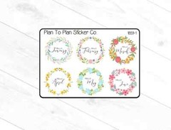 1859-1 Months of the Year Wreaths Planner Stickers.