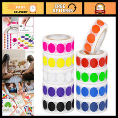 10,000 Color Coding Labels – 1/2″ Round Dot Stickers, 10 Assorted Colors for Hom