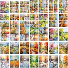 Decoupage Paper Pack 35 Sheets 6″x8″ Bright Colourful Landscapes of Forests i…