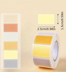 500 pcs Sticker Label/Seals Natural Pastel Blank Roll Semi Gloss Self Adhesive