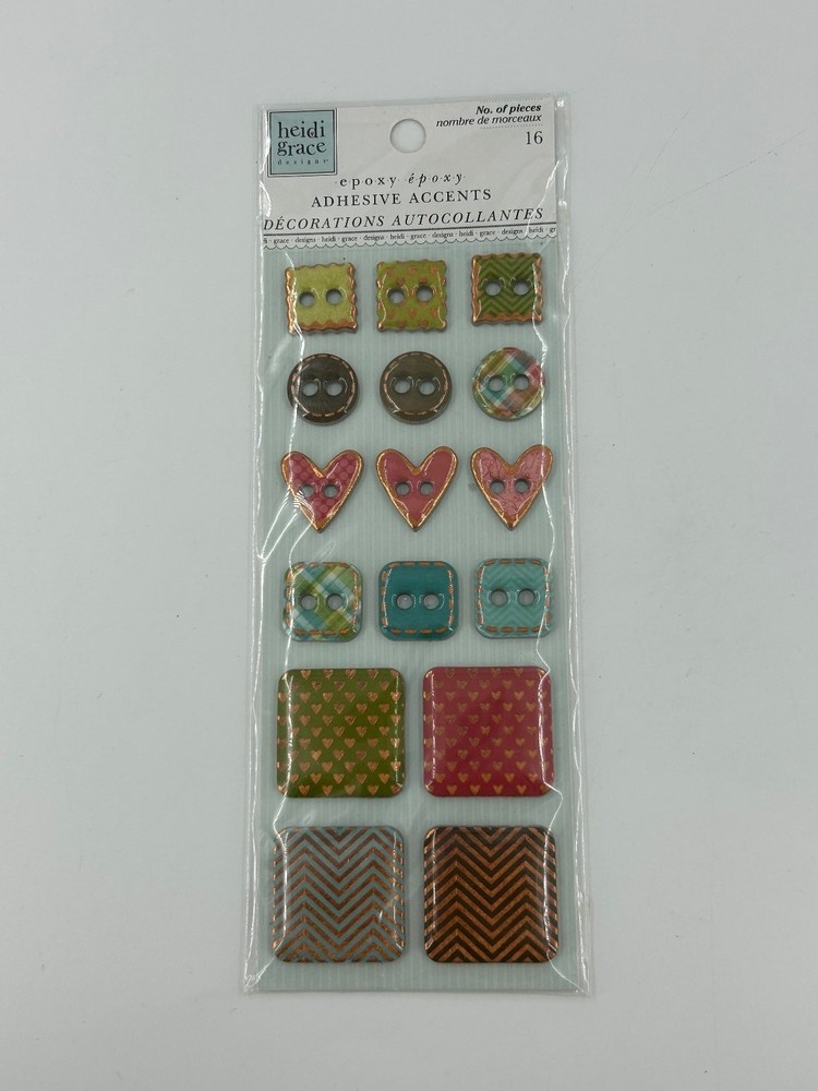 Heidi Grace Daydream Epoxy Adhesive Accents 16 Pcs