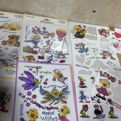 vintage suzy’s zoo stickers 3 Sealed Packs – 15 Full Sheets 10 Partial 21 Mini