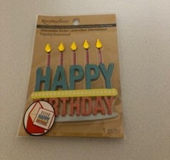 Michael’s – Recollections – Dimensional Sticker – Happy Birthday with Candles –