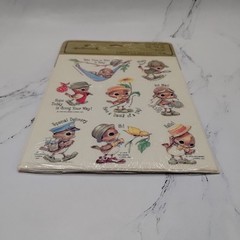 Vtg Hallmark Spencer Sparrow Bird Stickers Seals Positive Sayings Cute 1979 New