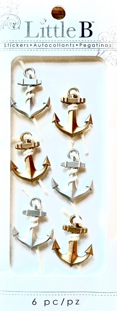 Little B Anchors Stickers 6 pcs RARE