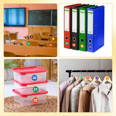 Consecutive Number Stickers, 900 PCS Number Stickers 1 to 50, 18 Sheets 1 Inch V