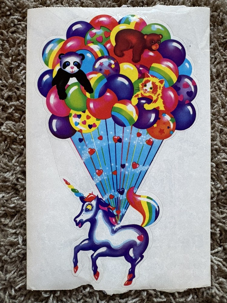 Vintage 1980s Lisa Frank Jumbo stickers Unicorn Balloons 🎈, unused