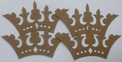 (4) FANCY CROWNS – Bare Chipboard Die Cuts – 2 5/8″ Tall x 5 3/16″ Wide