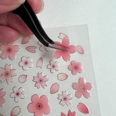 Pink Cherry Blossom Sakura Dimensional Planner Stickers Scrapbooking Journal