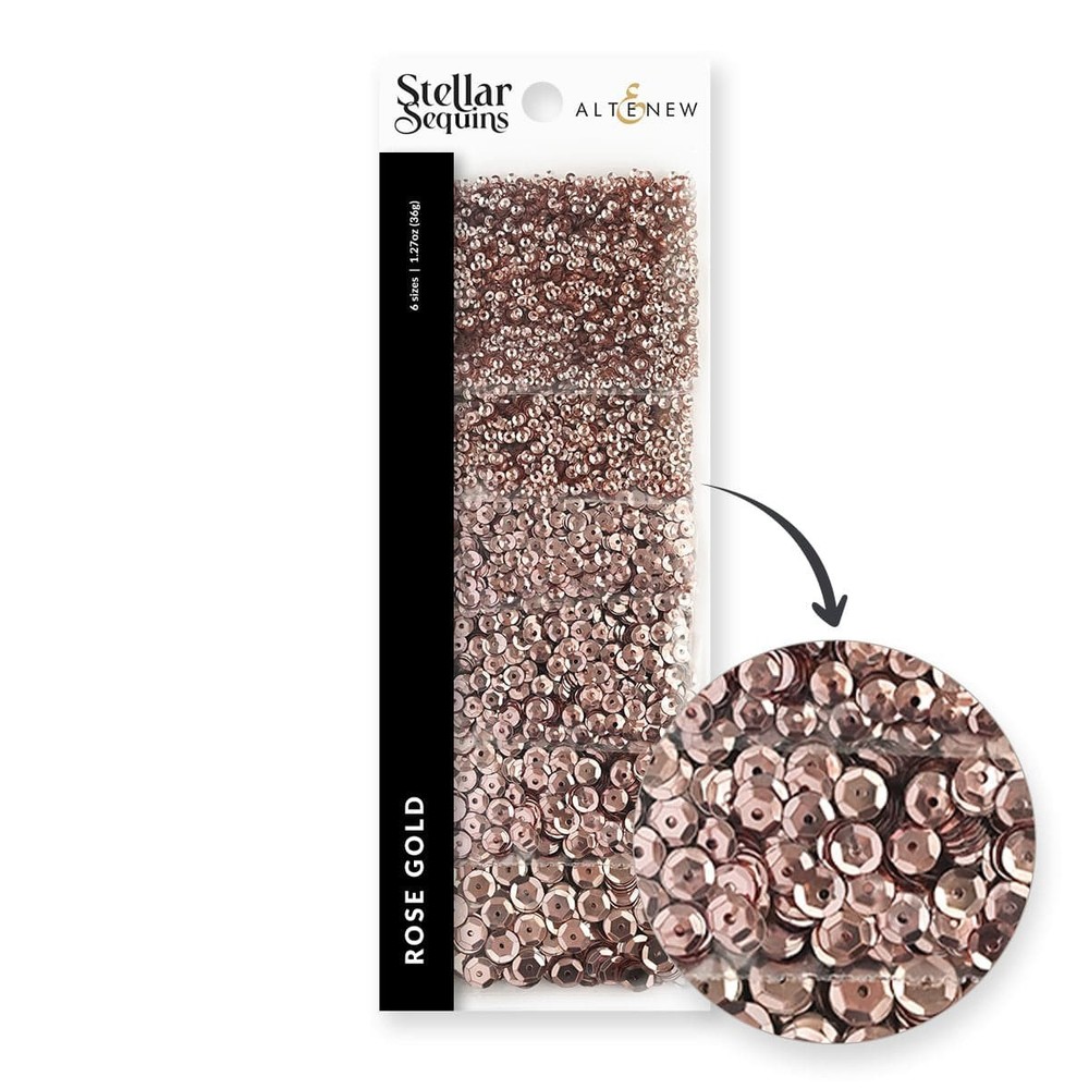ALTENEW – STELLAR SEQUINS – ROSE GOLD – 6 SIZES, 2mm, 3mm, 4mm, 5mm, 6mm, 8mm