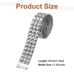 1.18 Inch x 1 Yard Crystal Rhinestone Sticker Ribbon White