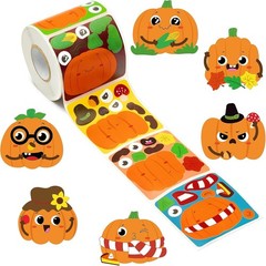 Halloween Pumpkin Stickers Roll 300 Waterproof Vinyl Stickers for Scrapbooking