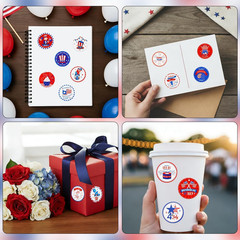 4Th of July Stickers, Patriotic Fourth of July Stickers, 288 Pcs Red White and B