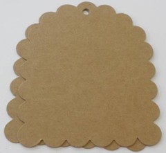 {3} *SUPER SCALLOP CRESCENT TAG* Raw Chipboard Die cuts
