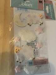 JOLEE *TWO CUTE *RUBBER DUCKIES and *PINK SHEEP + MOON Scrapbook Sticker LOT!